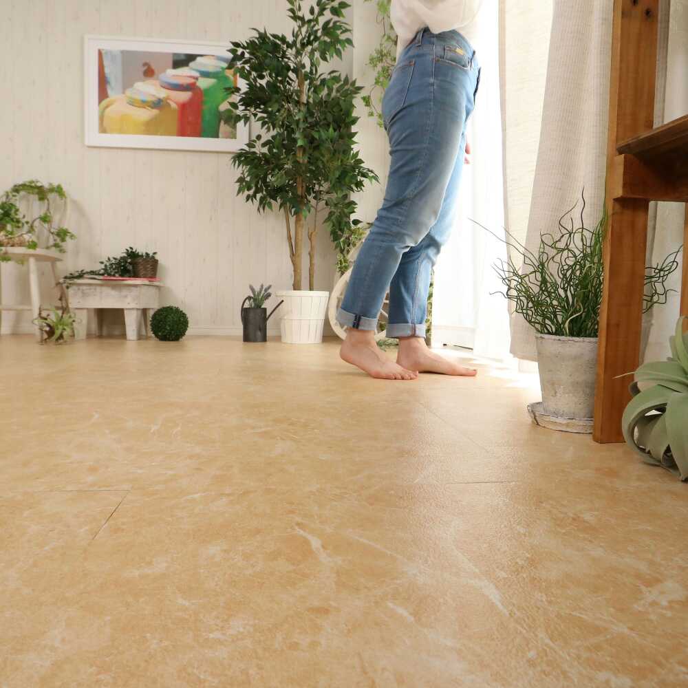 ストーンタイル粘着48枚入　46x46cm　BE