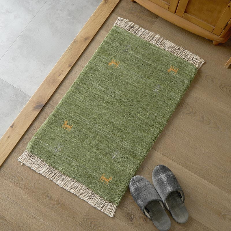 【1027050】イロハ 玄関マット 50x80cm グリーン
