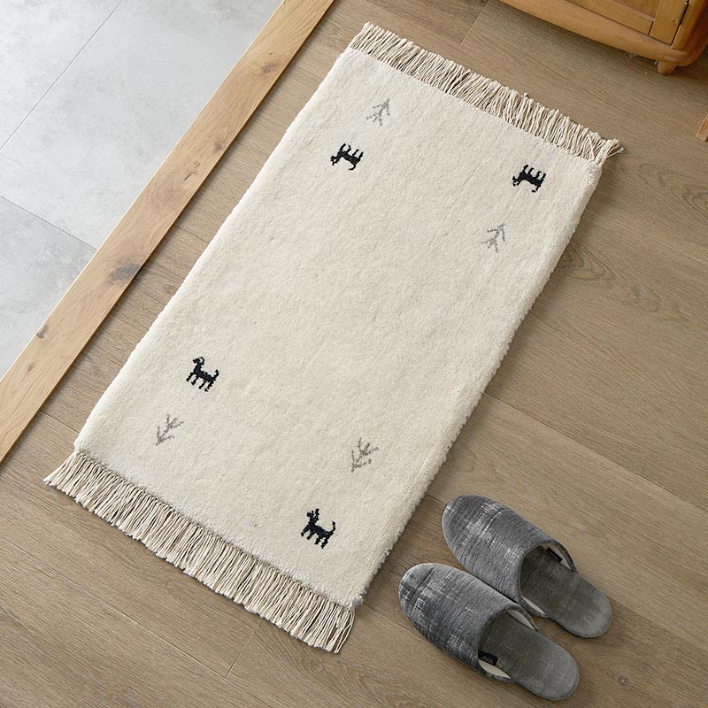 【1027026】イロハ 玄関マット 50x80cm アイボリー