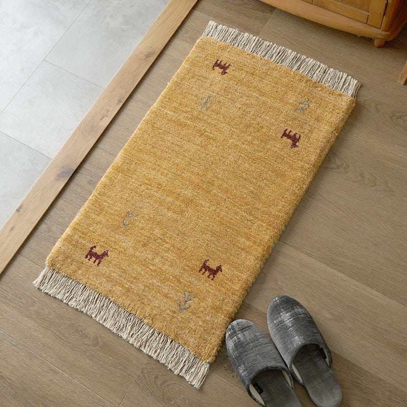 【1027038】イロハ 玄関マット 50x80cm オレンジ