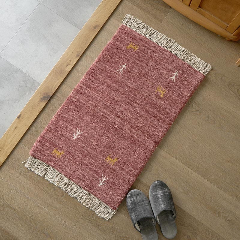 【1027044】イロハ 玄関マット 50x80cm レッド