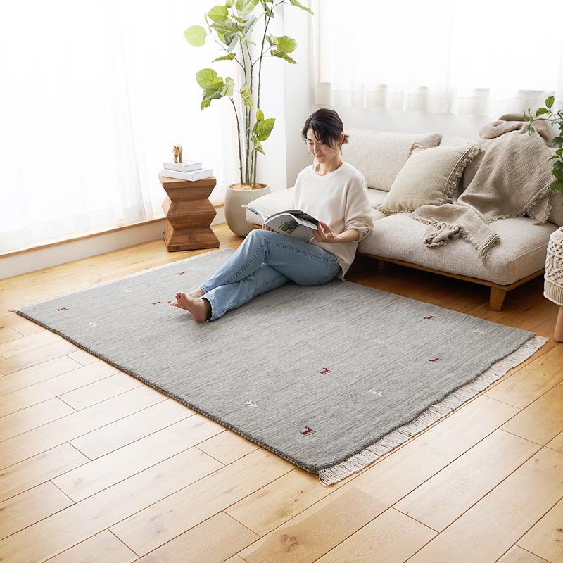 【1031235】イロハ ラグ 130x190cm グレー