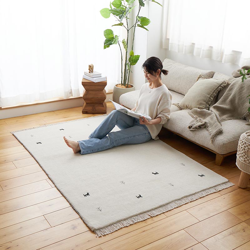 【1031215】イロハ ラグ 130x190cm アイボリー