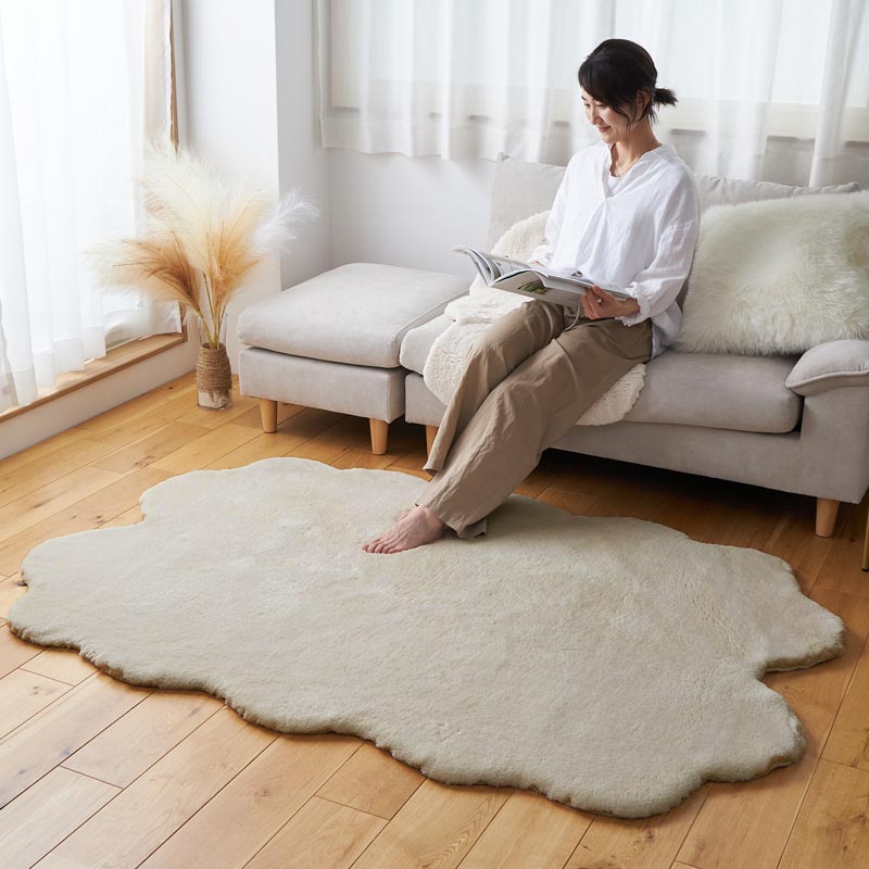 【1030784】モコア 120x180cm ベージュ