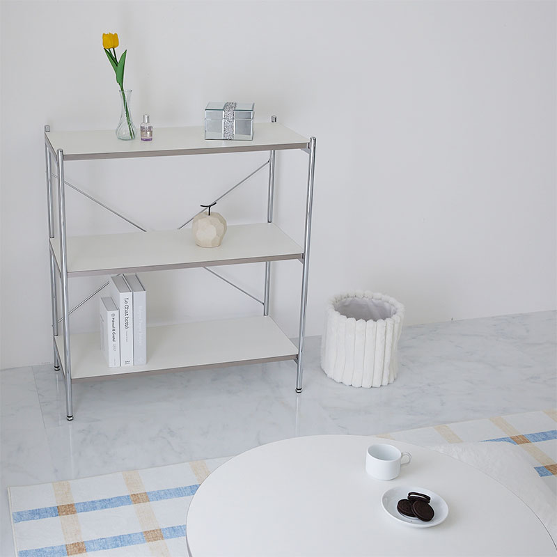 【1029201】MONOA+ ラック  バーン 3段 80x38x89cm ホワイト