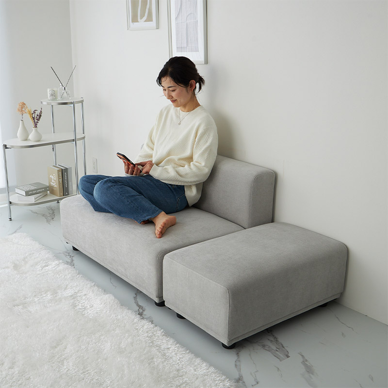 【1031366】MONOA+ ソファー  コズリー 145x74x58cm グレー