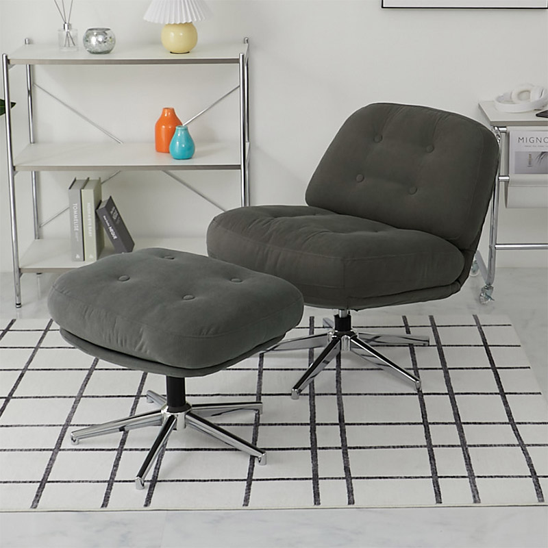 【1031265】MONOA+ オットマン  レジャリー 57x46x43cm ダークグレー