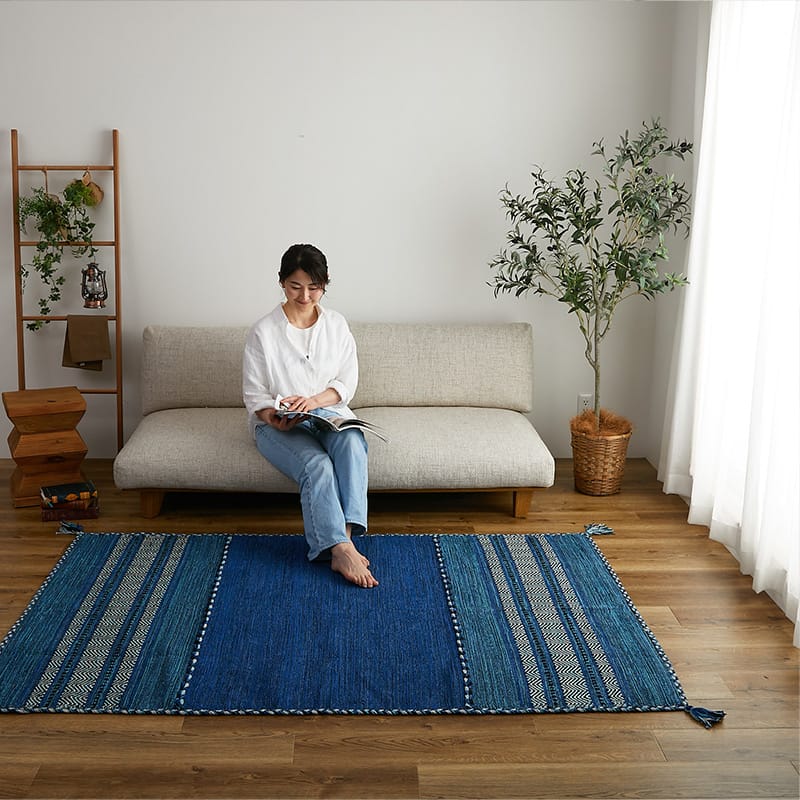 【1030738】ピャーラ 130x190cm アクアブルー