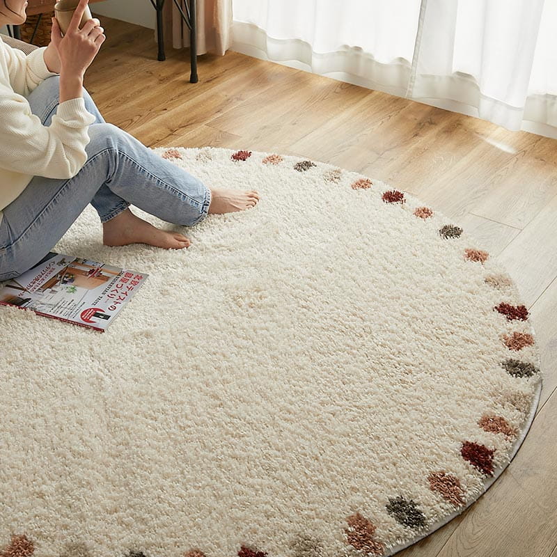 【1029446】ティル ランド 160cm円形 アイボリー